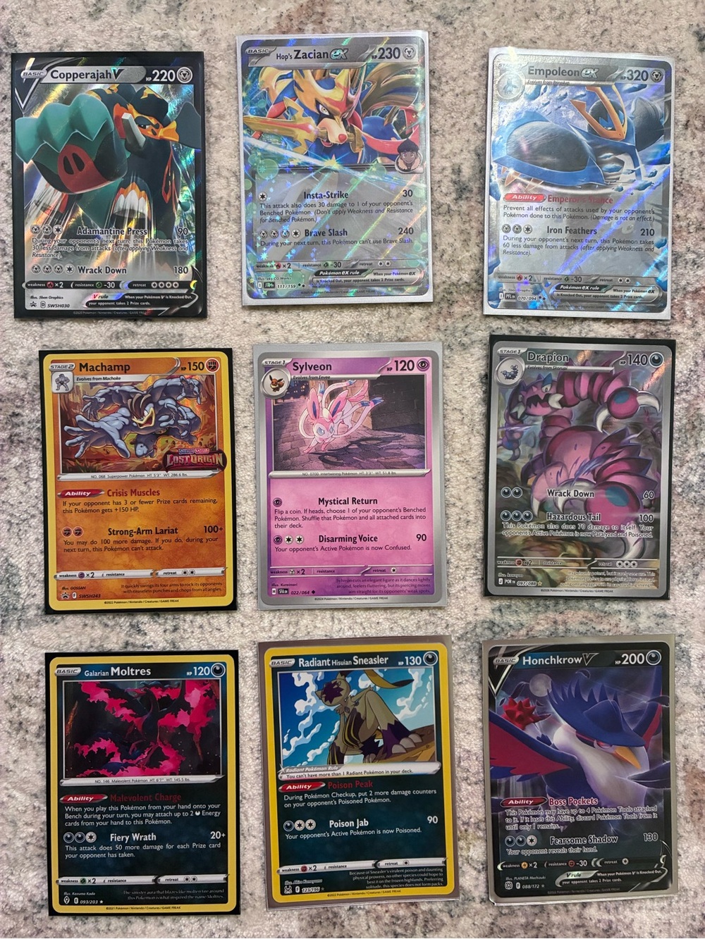 9 Pokemon cards